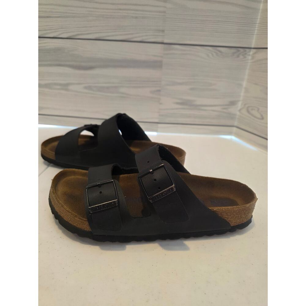 Birkenstock Arizona Sandals Womens  Black Soft  Footbed Size 6 - Picture 5 of 8